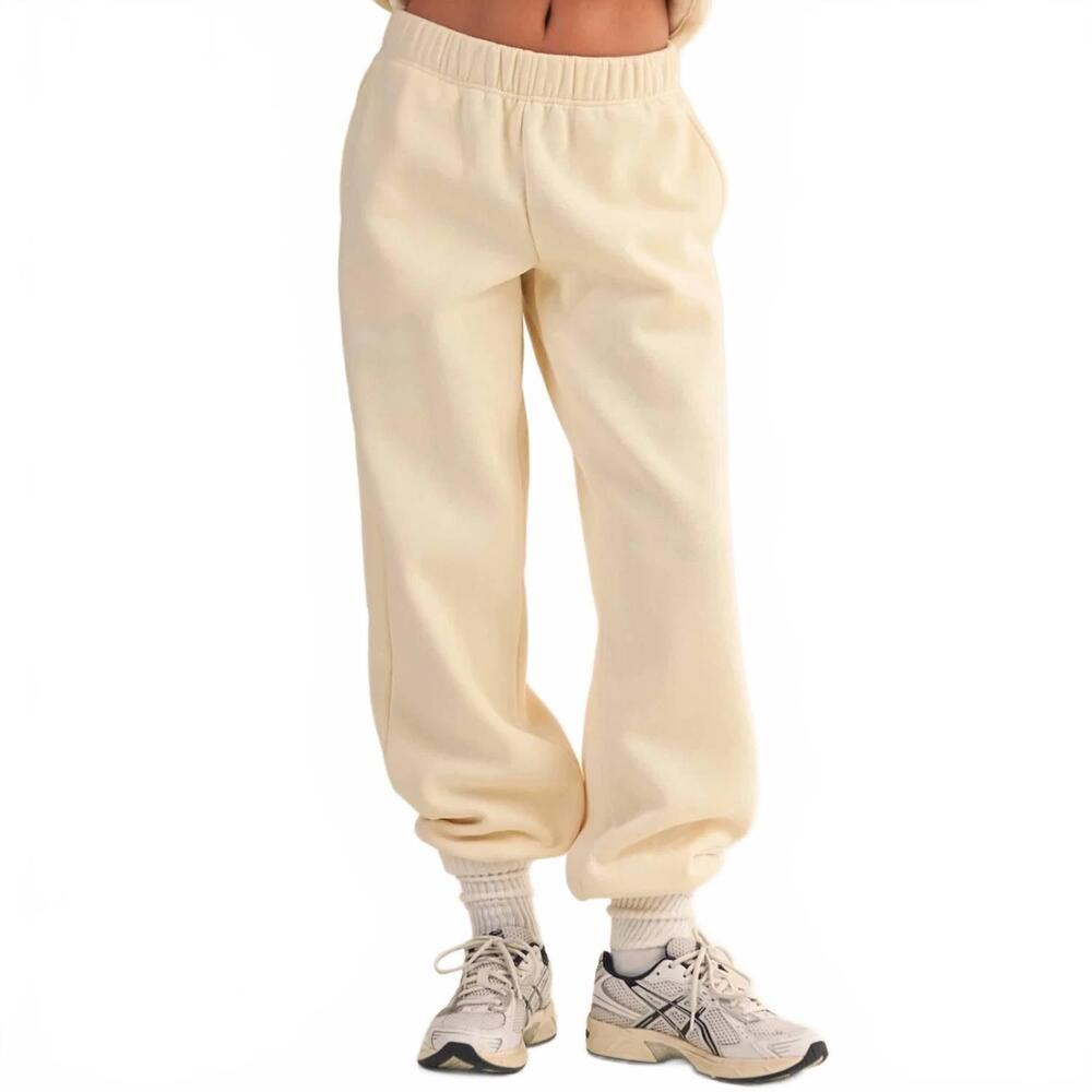 NEW KIMBERLY C laura cozy fleece joggers in cream